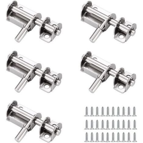 Lock 5 Pieces Mini Safety Sliding Door Latches Latch Latch Exterior Gate Room Bolt Ino Steel Sliding Door Latch Exterior Gate Doors Bolt (1/5)
