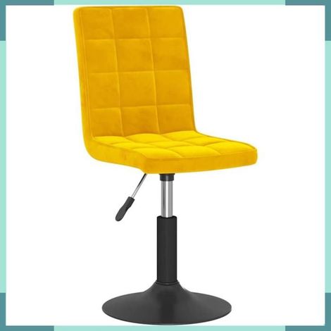335748 Chaises pivotantes à manger lot de 2 jaune moutarde velours (1/5)
