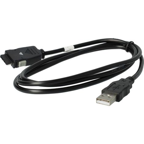 vhbw USB Datenkabel kompatibel mit Samsung SGH-Z110, SGH-Z500, SGH-Z500V, SGH-ZV30, SGH-ZM60, SGH-ZV10, SGH-Z130, SGH-Z140 Handy - schwarz 100cm (1/5)