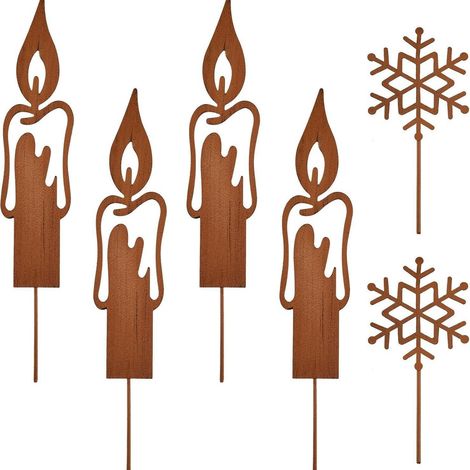 Estacas metálicas decorativas navideñas para macetas y césped. (1/5)