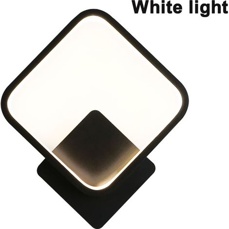 Applique murale LED d'intérieur, spot mural carré, 12 W, pour salon, chambre, couloir, escalier, lampe de chevet, décoration de chambre (Noir, Style 2) (1/5)