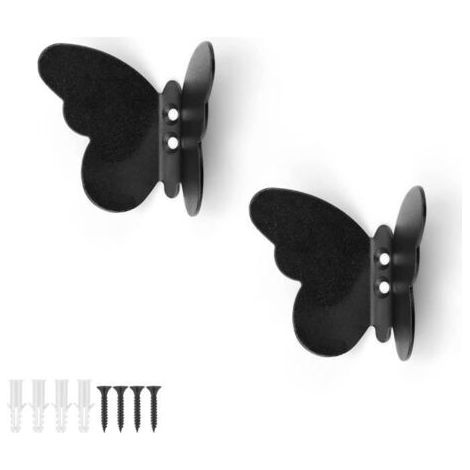 (Noir)Patère Murale - Noir - Métal - 2 Pcs - Design Contemporain - Crochet Décoratif (1/4)