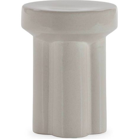 Tabouret en céramique blanche sculptural - Blanc (1/5)
