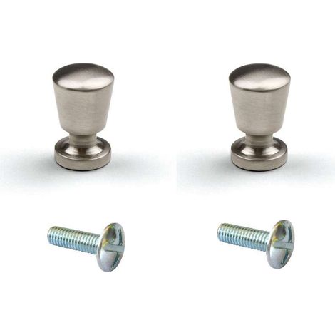 2x bouton de meuble à visser 15mm acier nickel brossé porte tiroir cuisine salle de bain design moderne