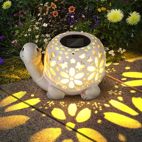 Lampe solaire tortue ajourée — Décoration de jardin solaire pour cours et pelouses (1/5)