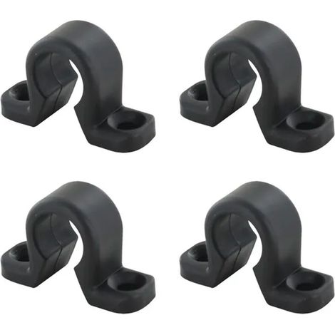 4 Colliers plats en composite pour espagnolette de volet battant, diamètre 14 mm - Spécial volets battants - Matière composite résistante - Noir (1/4)