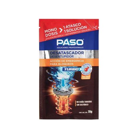 Abflussreiniger Paso turbo monodosis schnelle Wirkung Gel 70g