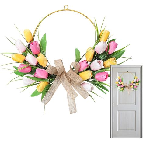 Couronnes de Porte d'Entrée Décoration Bohème pour Les Fêtes De Printemps  Couronne Décorative Porte Pour Intérieur Extérieur Mariage Fêtes Maison (1/5)