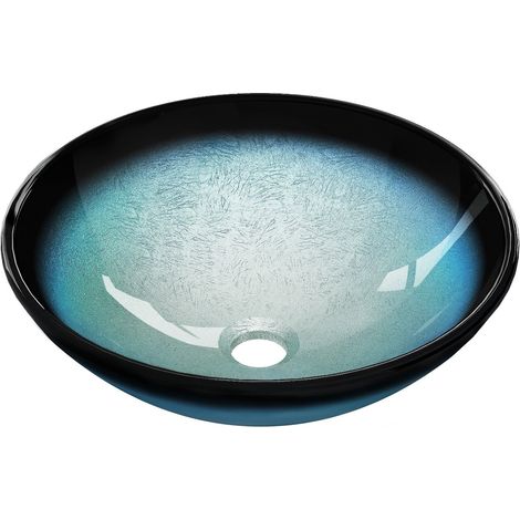Mexen Mira Aufsatzwaschbecken aus Glas 42 x 42 cm, Blau - 24124247 (1/5)