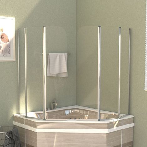 Cabines de douche 2 pièces 104x130 cm en verre trempé transparent