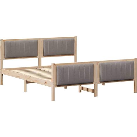 Estructura de cama con cabecera Marrón y taupe 150 x 200 cm vidaXL (1/5)