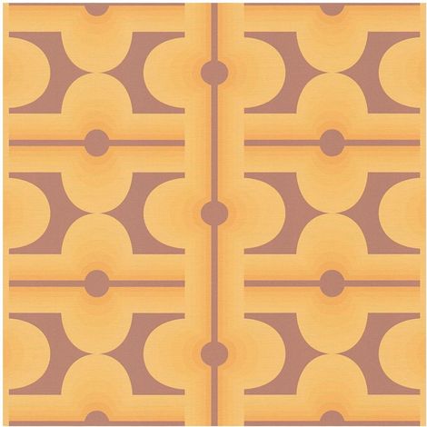 Retro wallpaper wall Profhome 395334 hot embossed non-woven wallpaper slightly textured with geometric shapes matt orange brown saffron yellow red brown 4,5 m2 (1/5)
