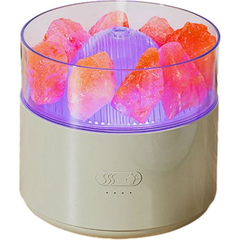 1 diffuseur d'huiles essentielles ultrasonique, lampe de sel 2 en 1, brume fraîche, arrêt automatique, USB, pour maison bureau spa (1/5)