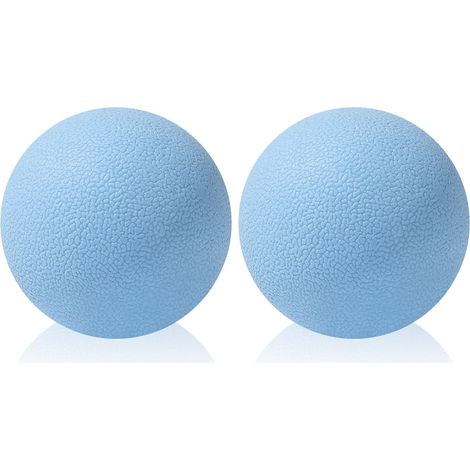 Lot de 2 petites balles de massage pour fascia, dos, colonne vertébrale, pieds, mains, massage des points de déclenchement pour yoga, relaxation myofasciale, relaxation musculaire (bleu) (1/5)