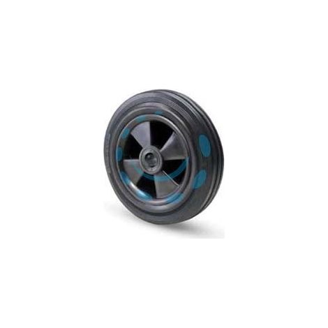 RUOTE INDUSTRIALI SEMPLICI FLANGIA TERMOPLASTICA IN GOMMA "112B" - ø mm.200x50 - foro ø mm.20 port. kg.205