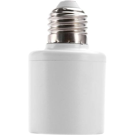 Douille E27 avec télécommande et minuteur, 110 V-220 V sans fil, support de lampe à commande vocale, design compact ABS, blanc (1/5)