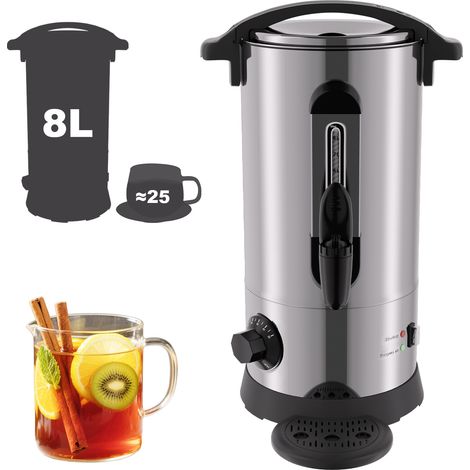 TolleTour distributeur de boissons chaudes 8 L – thermostat réglable, indicateur de niveau, protection contre la surchauffe (1/5)