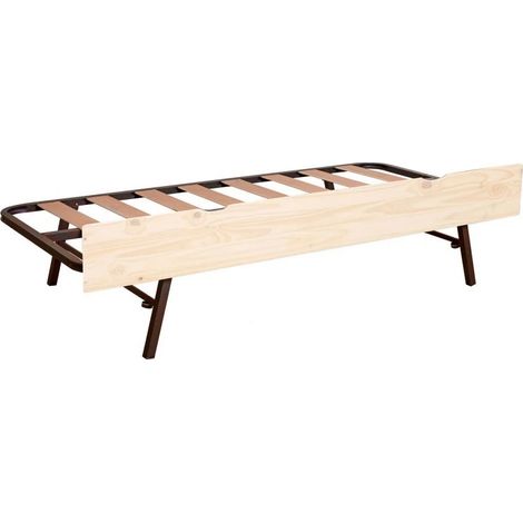 Cama de arrastre elevable mdf blanco lavado 80x190cm