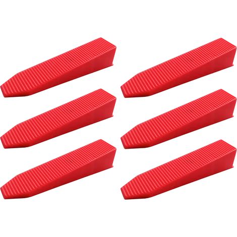 Lot de 100 cales de carrelage universelles en plastique réutilisables et résistantes à l'usure, avec décoration rouge. (1/5)