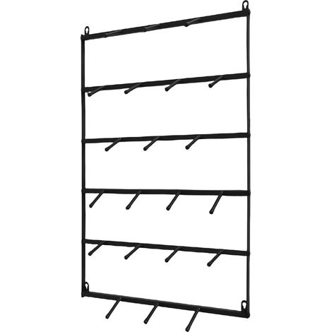 étagère rangement-Porte-mugs mural en fer forgé noir 6 niveaux pour rangement et organisation des tasses (1/4)