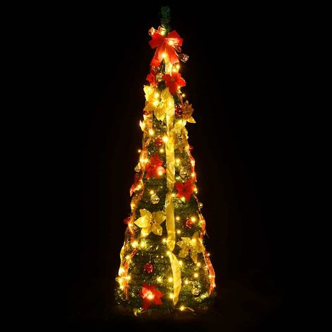 Sapin de Noël Arbre de Noël artificiel escamotable 200 LED vert 210 cm (1/5)
