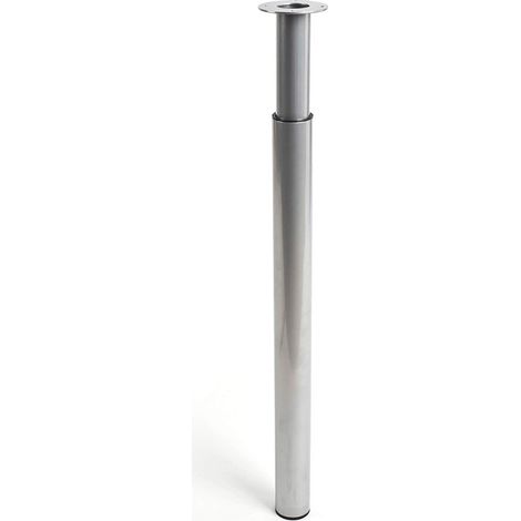 Pied Réglable Cylindre En Acier Couleur Aluminium Mod.406e. Hauteur 71/110cm. Rei (1/3)