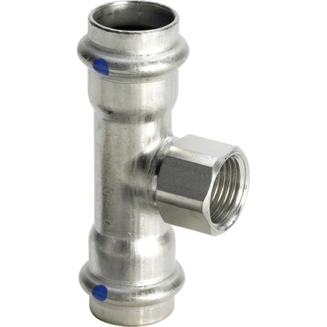 Viega Sanpress Inox LF-T-Stück, d1 28, Rp 1/2, d2 28 Stahl nichtrostend Modell 2317.2LF, 665654 (1/2)