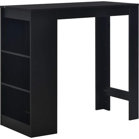 Mesa alta de cocina con estantería negra 110x50x103 cm vidaXL (1/5)