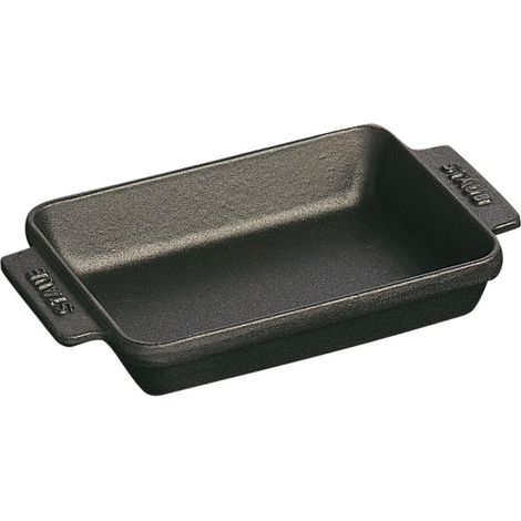 Staub Mini Plat Rectangulaire Noir Fonte Émaillée 15x11 cm (1/2)