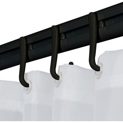 Sealskin Easy Roll Set con Binario per Tenda Doccia, ABS, Nero, flexibel