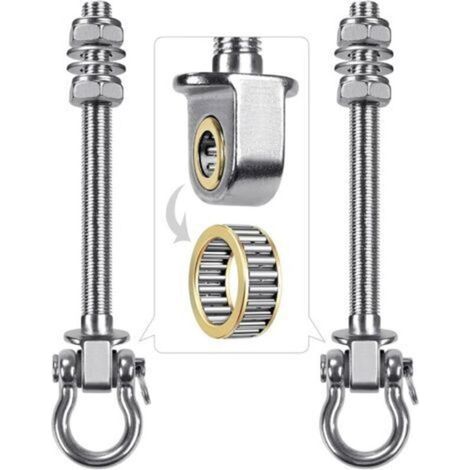 Kit de fixation pour hamac et balançoire – 2 boulons pivotants de 23,5 cm, charge max. 680 kg, pour intérieur/extérieur, yoga, sac de frappe