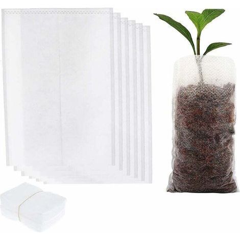Sac Biodégradable - Non Tissé - 8 x 10 cm - Pour Semis et Pépinière - 500 Pièces (1/5)
