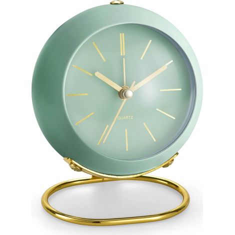 Sveglia analogica retrò senza ticchettio con luce notturna, silenziosa, facile da usare e sveglia rumorosa, regalo per la mamma per la festa della mamma (1/5)