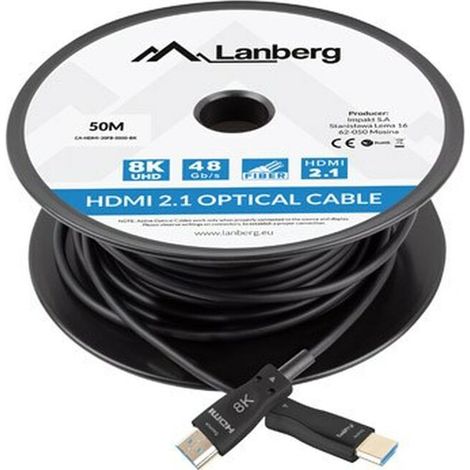 Cavo HDMI Lanberg CA-HDMI-30FB-0500-BK Nero 50 m (1/5)