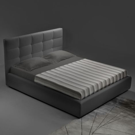 Letto matrimoniale con contenitore Napoli grigio (1/4)
