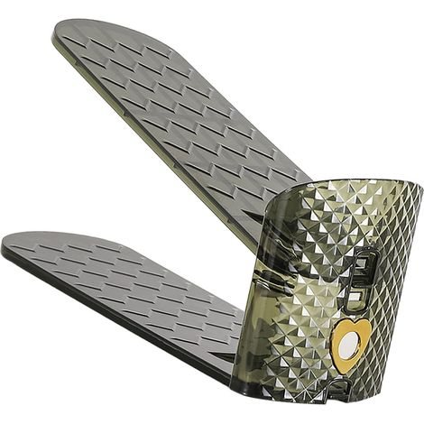 Organisateur de chaussures en plastique, empilable et réglable, gain de place, double couche, pour placard et maison (vert).