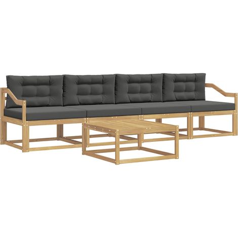 Conjunto de sofás de exterior 4 pcs Blanco y Antracita vidaXL (1/5)