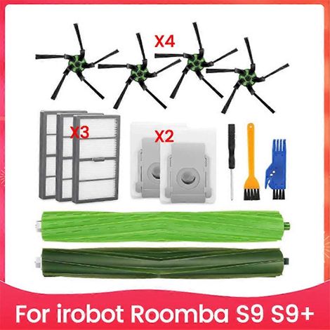 Filtre pour aspirateur brosse pour aspirateur Filtre de brosse pour aspirateur filtre de 14PCS Aspirateur Brosse Filtre and Sac à poussière Lot pour Irobot Roomba S9 S9+ Aspirateur Accessoires pièce d (1/5)