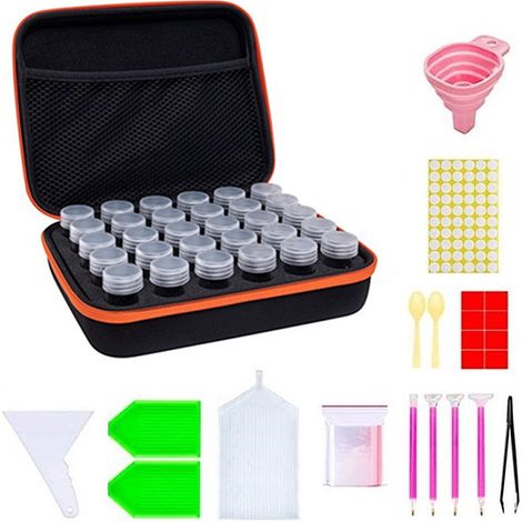 Kit d'outils de peinture diamant 30 grilles, sac de rangement, boîte à outils, kit d'outils de peinture portable multifonction