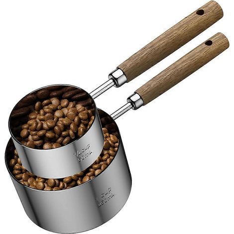 Cuillère doseuse en acier inoxydable pour croquettes de chien avec deux tasses à mesurer incluses. (1/5)