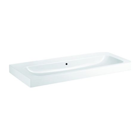 Lavabo FORMAT design 120 x 48.5 cm. blanc F-clean. sans trou robinettrie. avec débordement (1/2)