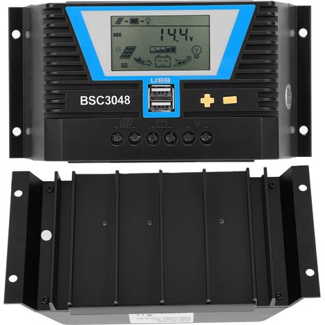 GARRYFIZH Contrôleur solaire pour batteries diverses BSC3048 30A 12V/24V/36V/48V