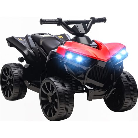 Quad électrique enfant 6V avec musique et phares LED, voiture tout terrain pour 37-72 mois, dimensions 70x42x45 cm, rouge (1/5)