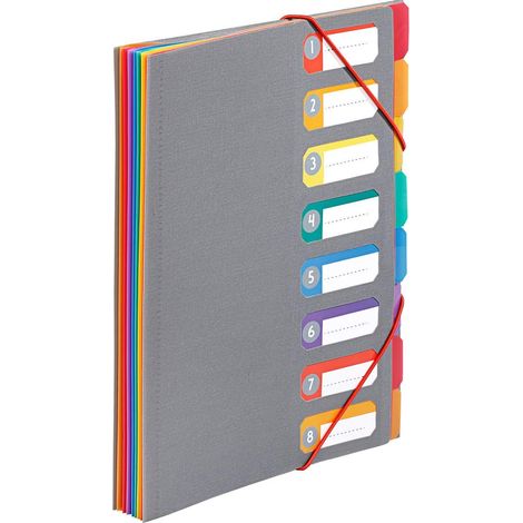 Trieur Document A4 avec 8 Compartiments Rainbow Touch Gris (1/5)