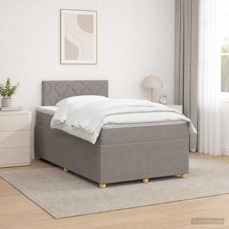 vidaXL Cama box spring con colchón con cabecera Topo 120 x 190 cm Tela (1/5)