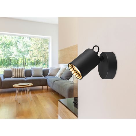 LED Wandstrahler Metallschirm Schwarz, Breite 9cm (1/5)