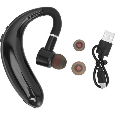 Casque Bluetooth Sport avec Microphone et Réduction de Bruit - Écouteur à Crochet d'Oreille Noir pour Entraînement (1/5)