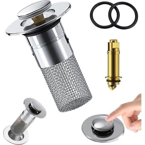 Bathroom Sink Stopper Hair Catcher, Stainless Steel Floor Drain Filter, Pop Up Sink Drain Filter (1PC) (1/4)