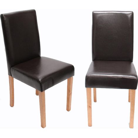 Juego de 2 sillas de cocina comedor en patas de madera clara sintética marrón diseño moderno 040001937 (1/3)