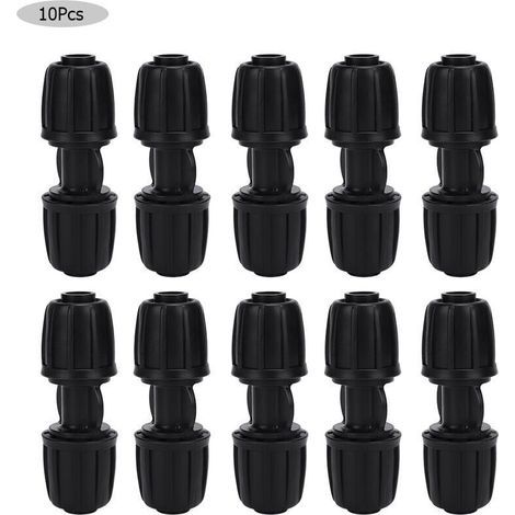 10 Pieces Straight Water Connector Drip Irrigation Fitting for Garden Drip Irrigation Equipment for 16mm PE Pipe (1/4)